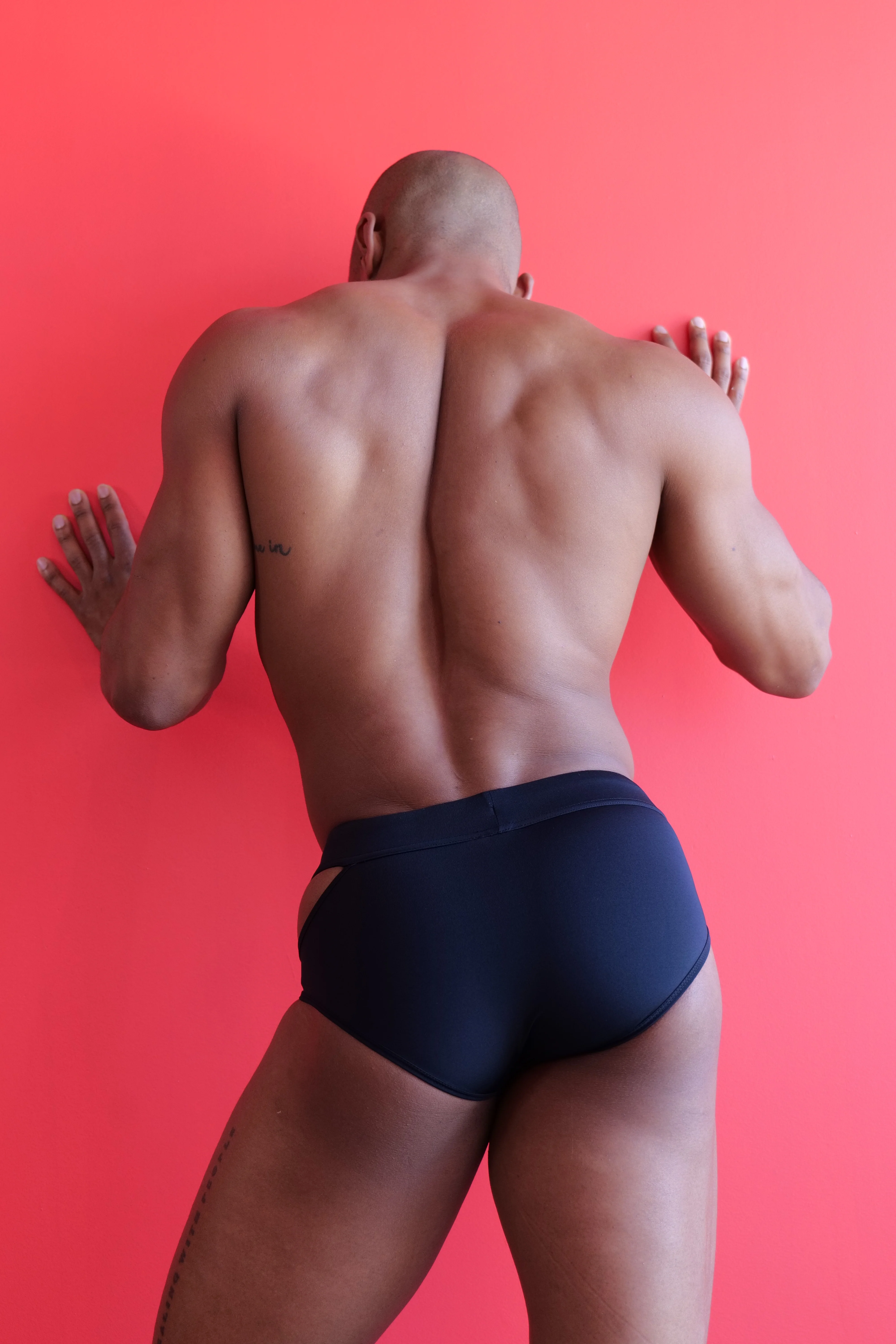 Louis Gabriel Nouchi SWIM BRIEF WITH ASYMMETRICAL OPENING IN RECYCLED JERSEY BLACK - Image 3