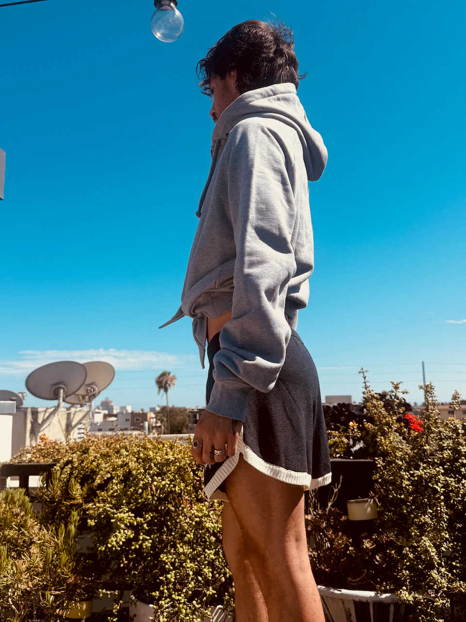 LOVERBOY BY CHARLES JEFFREY ALL TIED UP HOODY in GREY MARL - Image 10