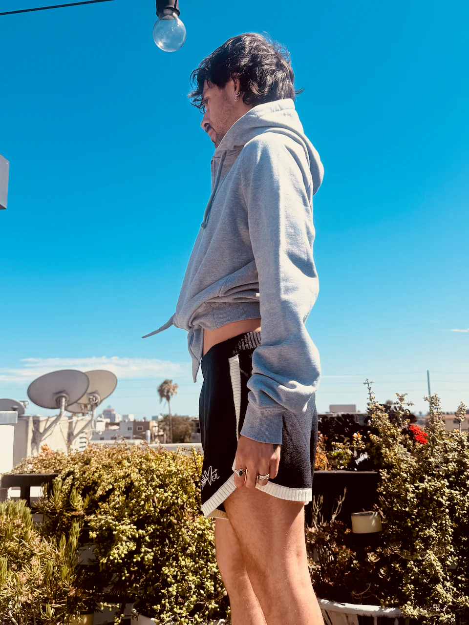 LOVERBOY BY CHARLES JEFFREY ALL TIED UP HOODY in GREY MARL - Image 11