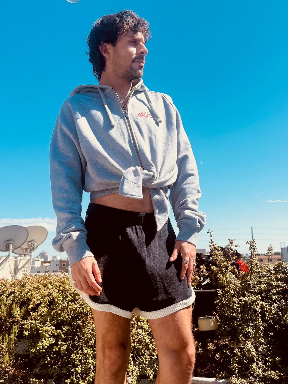 LOVERBOY BY CHARLES JEFFREY ALL TIED UP HOODY in GREY MARL - Image 18