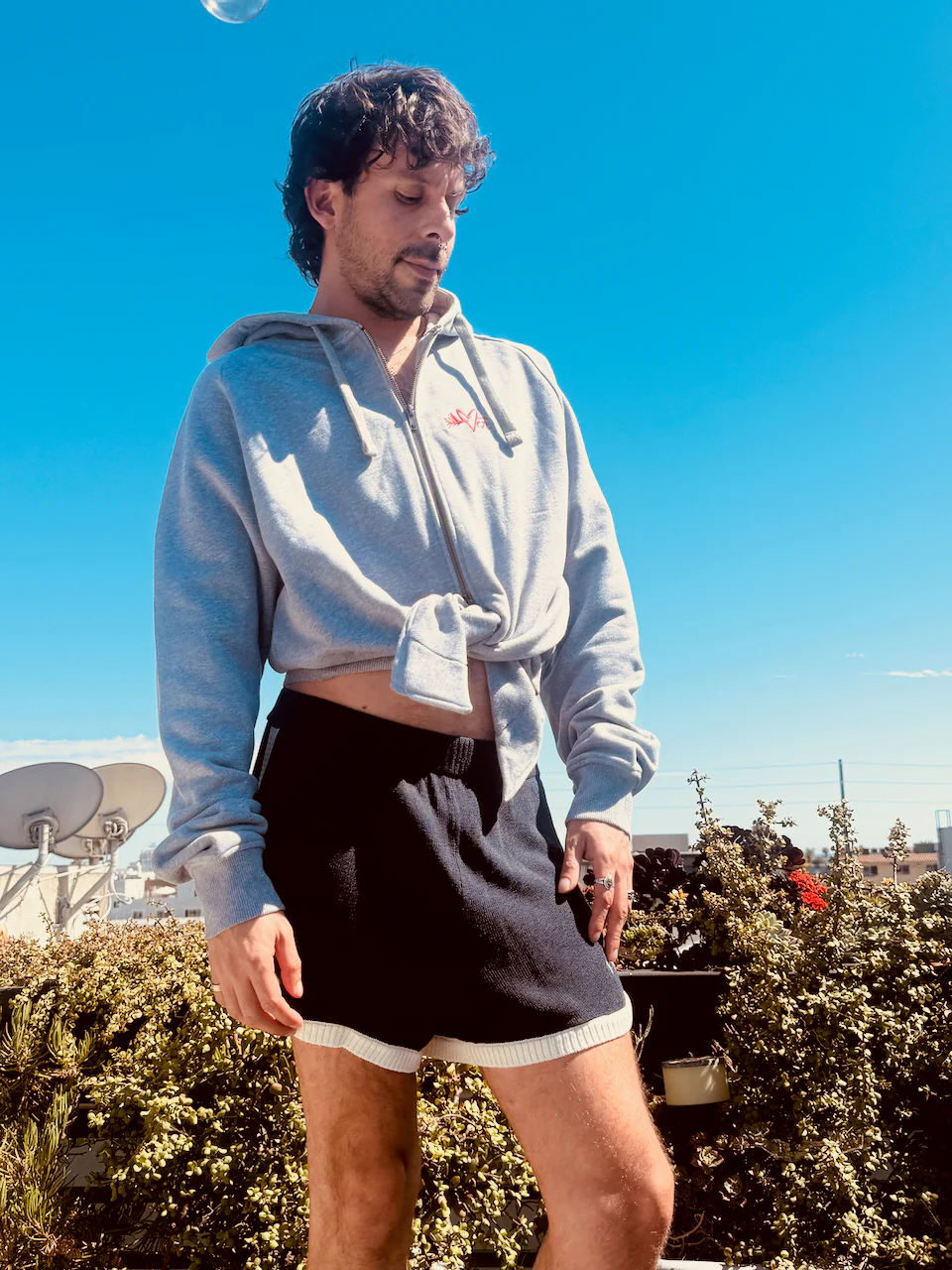 LOVERBOY BY CHARLES JEFFREY ALL TIED UP HOODY in GREY MARL - Image 19