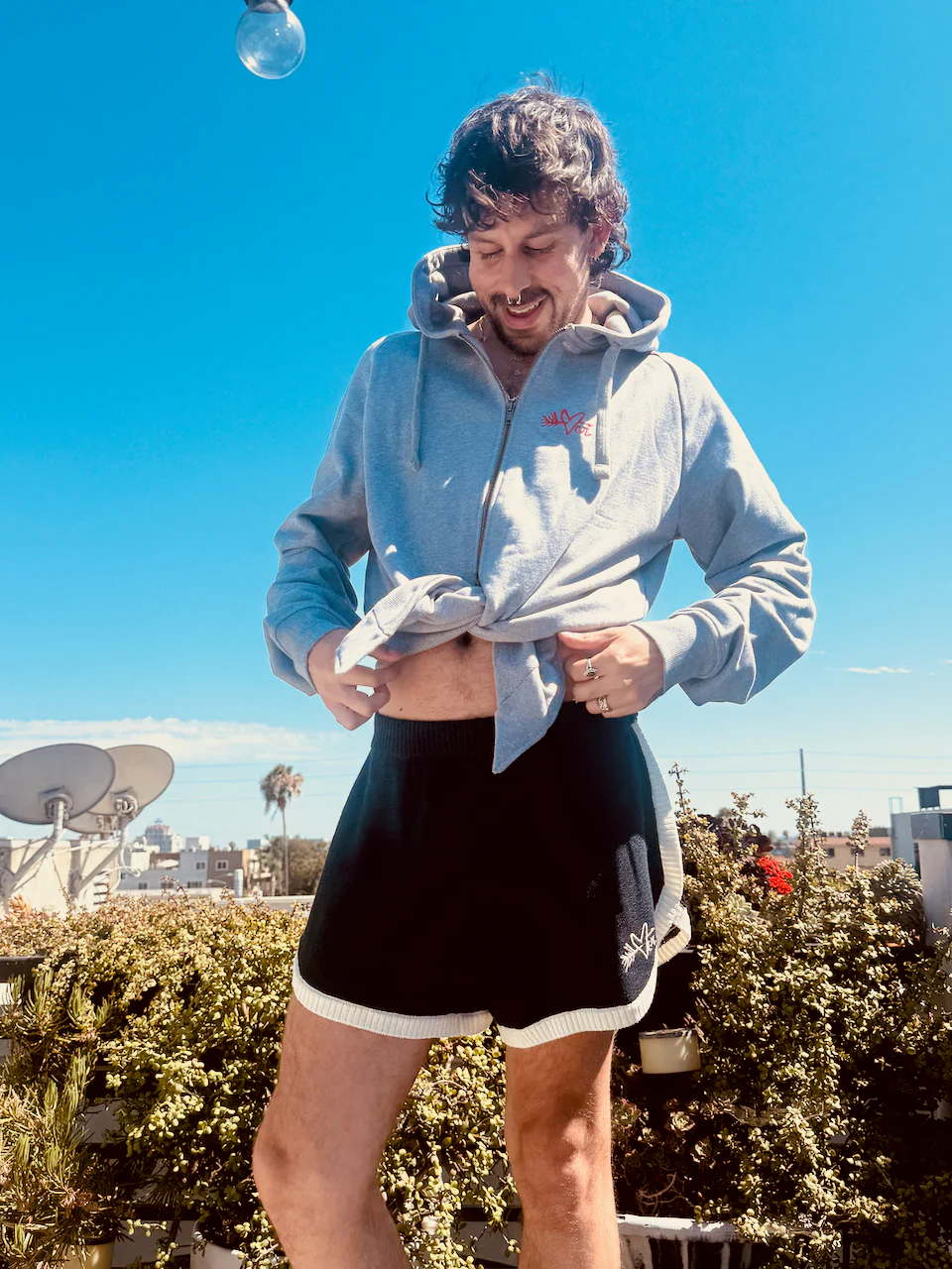 LOVERBOY BY CHARLES JEFFREY ALL TIED UP HOODY in GREY MARL - Image 22