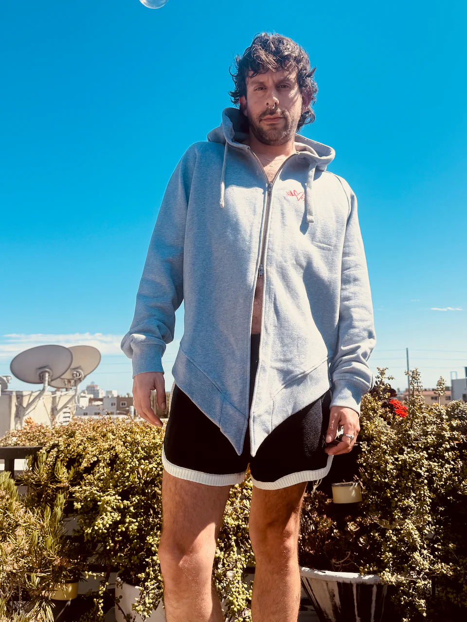 LOVERBOY BY CHARLES JEFFREY ALL TIED UP HOODY in GREY MARL - Image 23