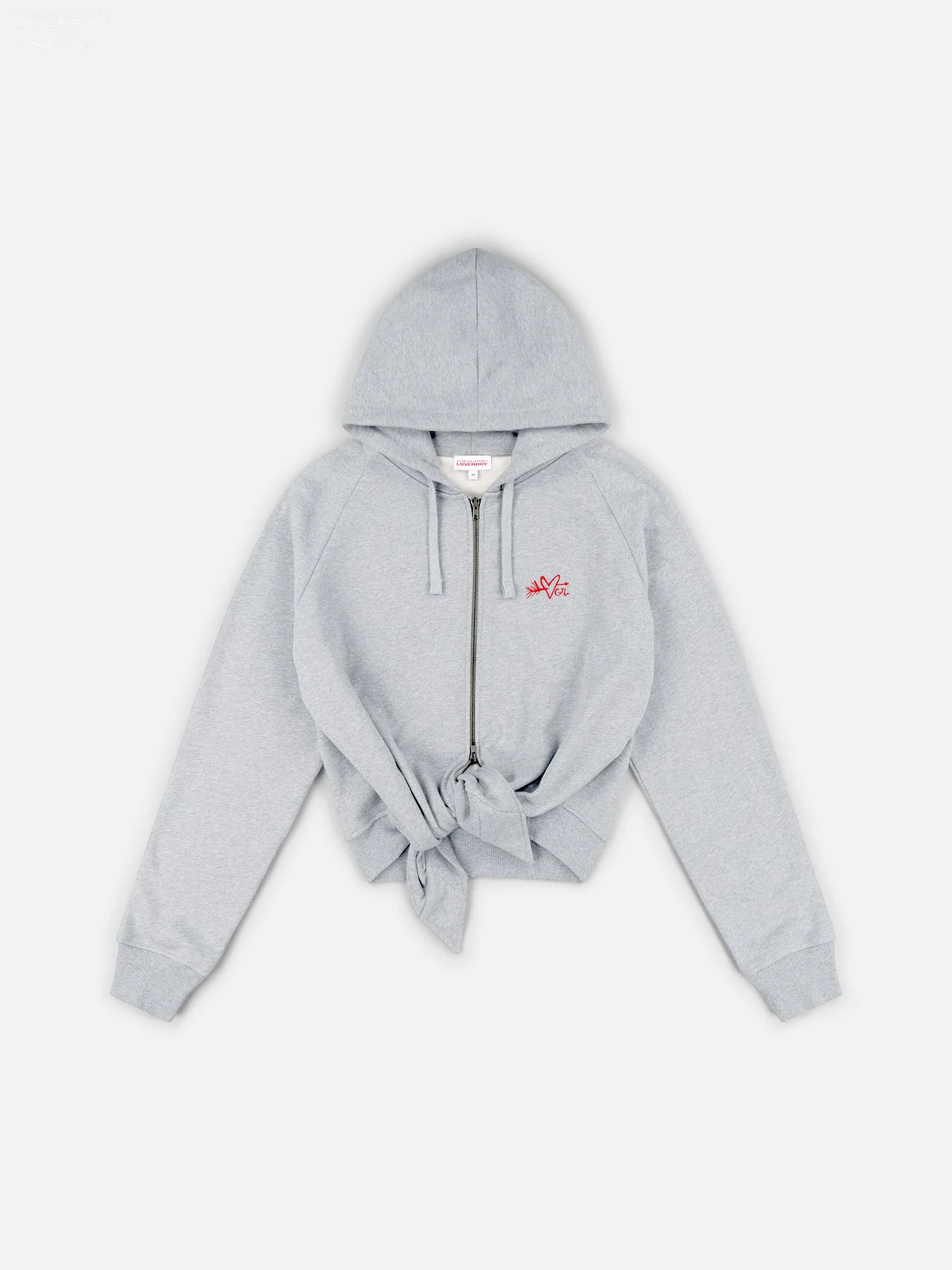 LOVERBOY BY CHARLES JEFFREY ALL TIED UP HOODY in GREY MARL - Image 6
