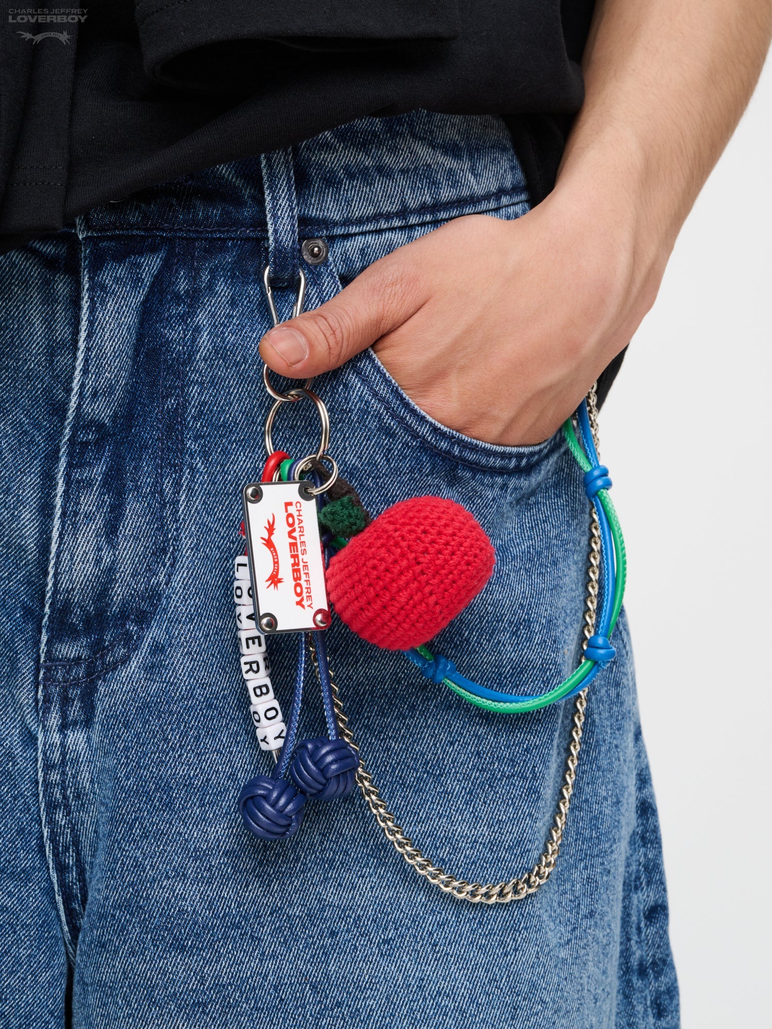 LOVERBOY BY CHARLES JEFFREY CHARACTER CROCHET BAG CHARM APPLE - Image 5