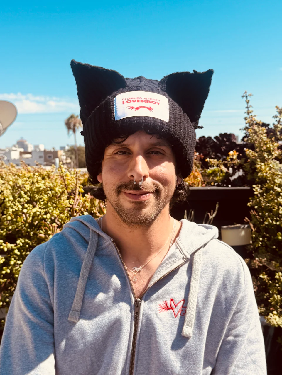 LOVERBOY BY CHARLES JEFFREY CHUNKY EARS BEANIE in BLACK - Image 2