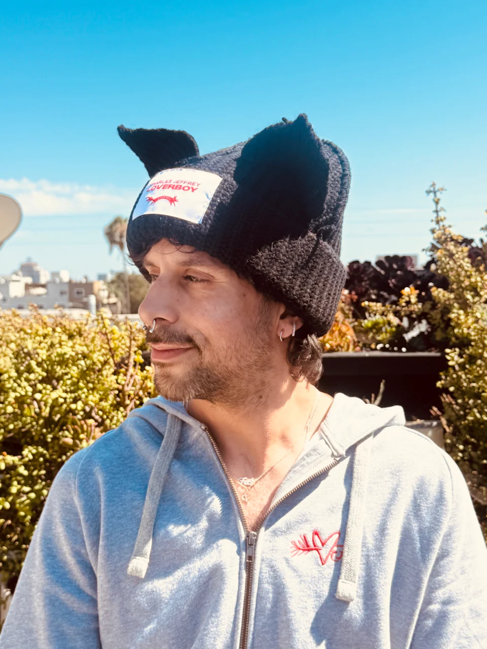 LOVERBOY BY CHARLES JEFFREY CHUNKY EARS BEANIE in BLACK - Image 8