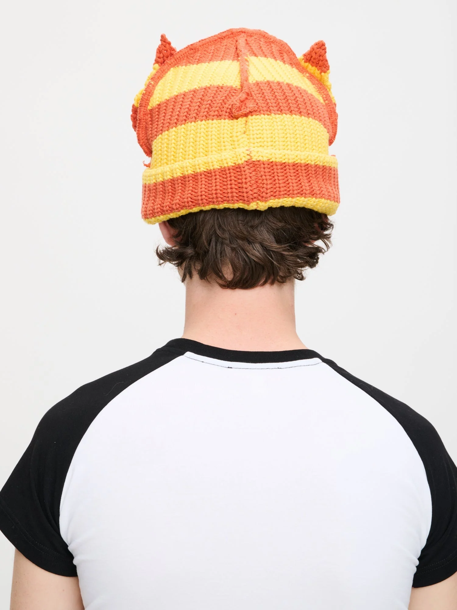 LOVERBOY BY CHARLES JEFFREY CHUNKY EARS BEANIE in YELLOW ORANGE - Image 8