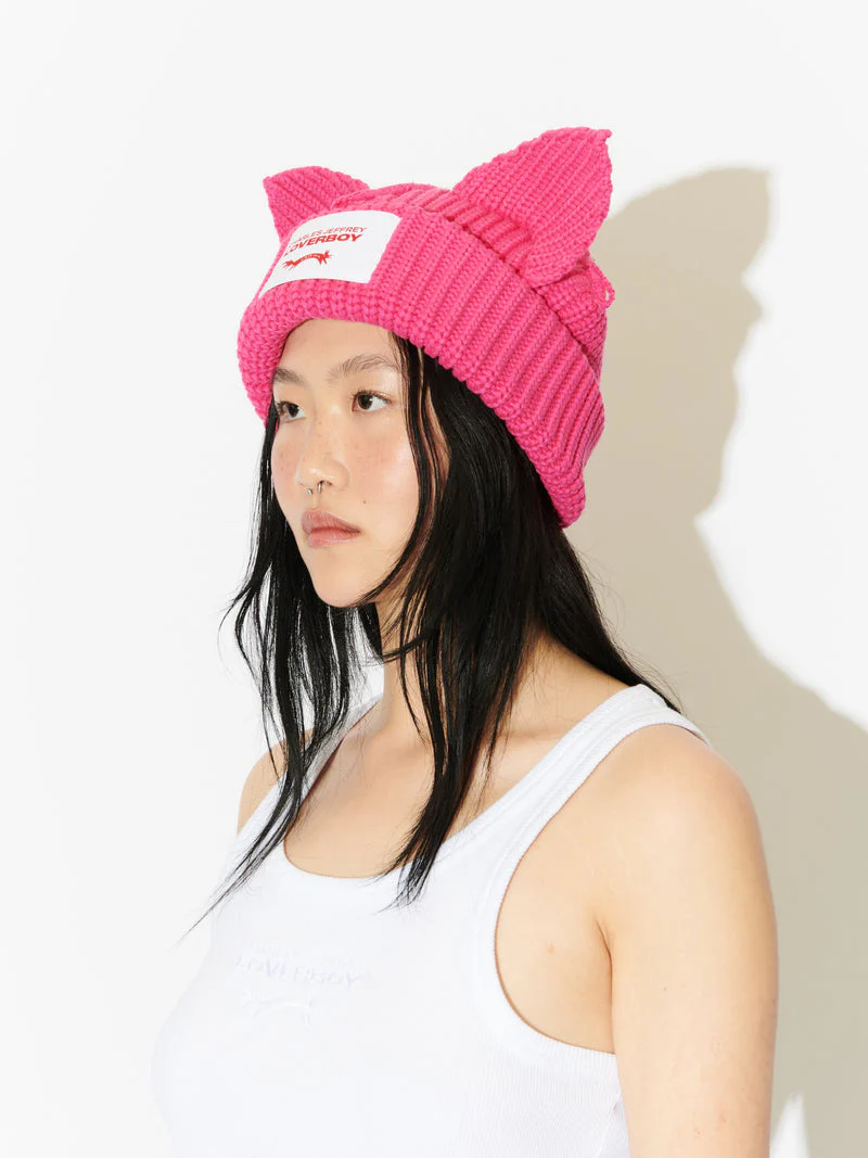 LOVERBOY BY CHARLES JEFFREY CHUNKY EARS BEANIE PINK - Image 8