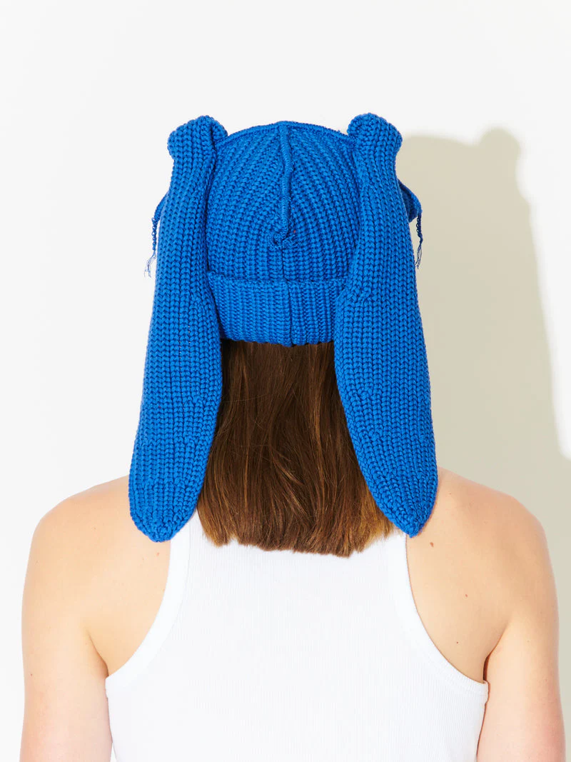 LOVERBOY BY CHARLES JEFFREY CHUNKY RABBIT BEANIE BLUE - Image 10