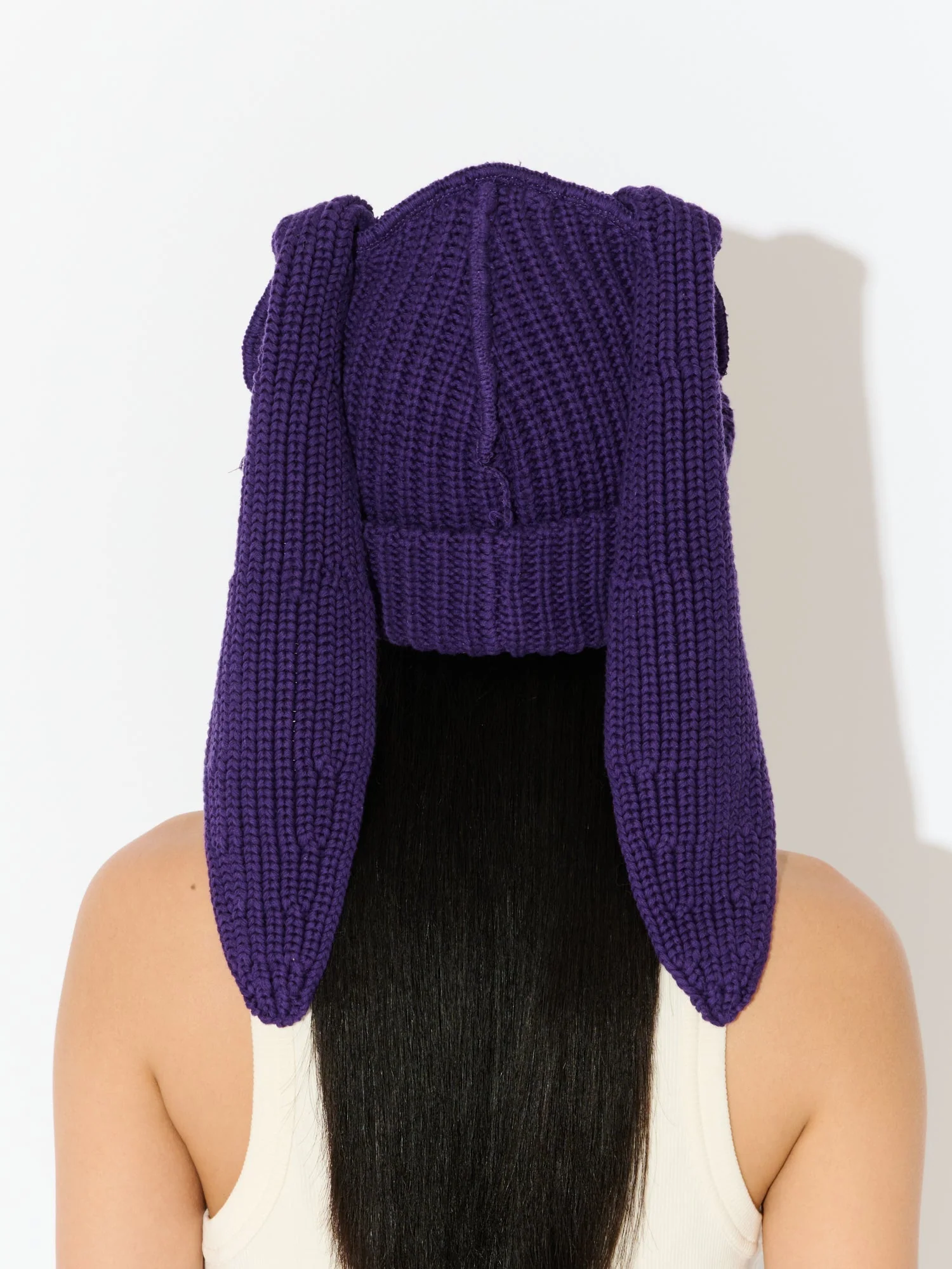 LOVERBOY BY CHARLES JEFFREY CHUNKY RABBIT BEANIE in Purple - Image 7