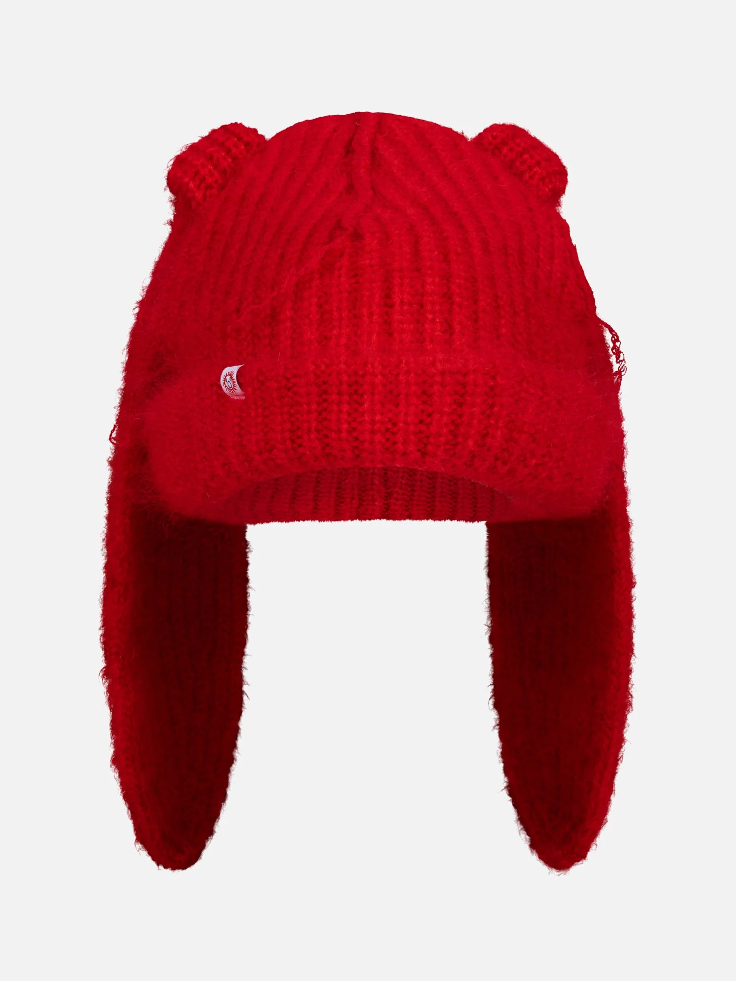 LOVERBOY BY CHARLES JEFFREY MOHAIR CHUNKY RABBIT BEANIE in RED - Image 4