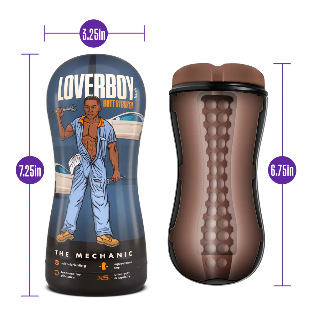 Loverboy The Mechanic Self Lubricating Realistic Brown Masturbator / Stroker - Image 3