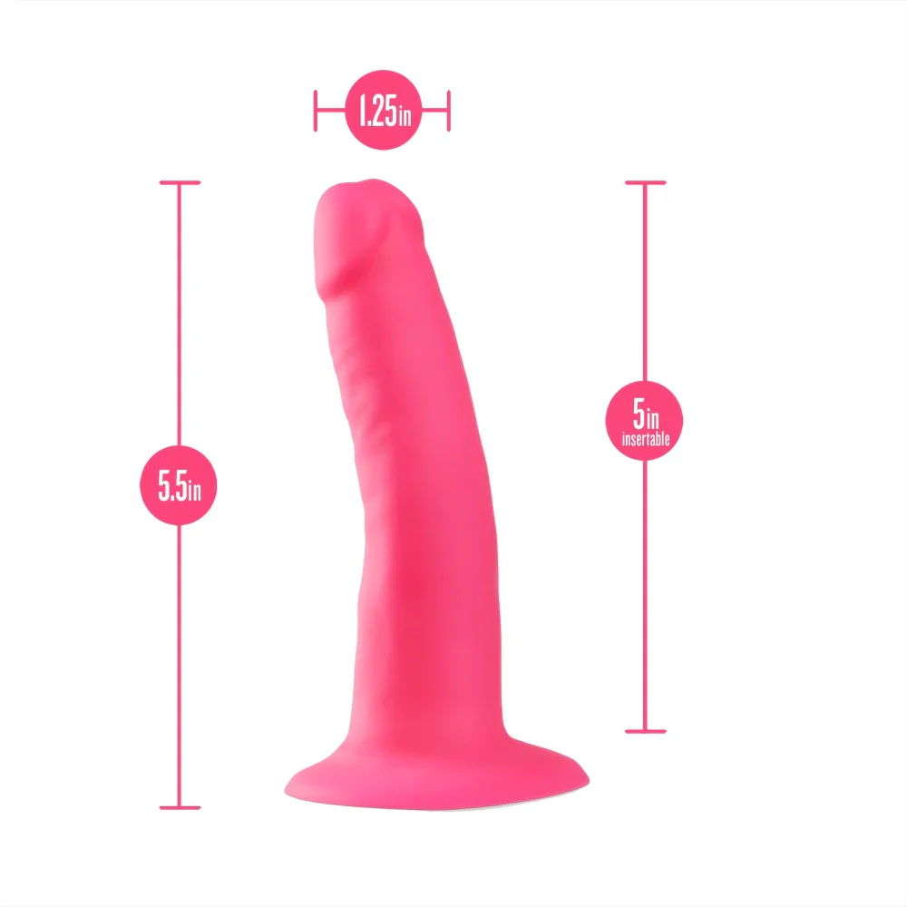 Neo Elite Neon Pink 5.5-Inch Long Dildo - Image 2