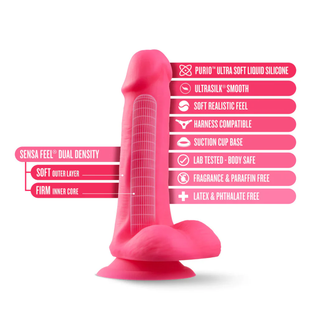 Neo Elite Neon Pink: 6.5-Inch Dildo - Image 2