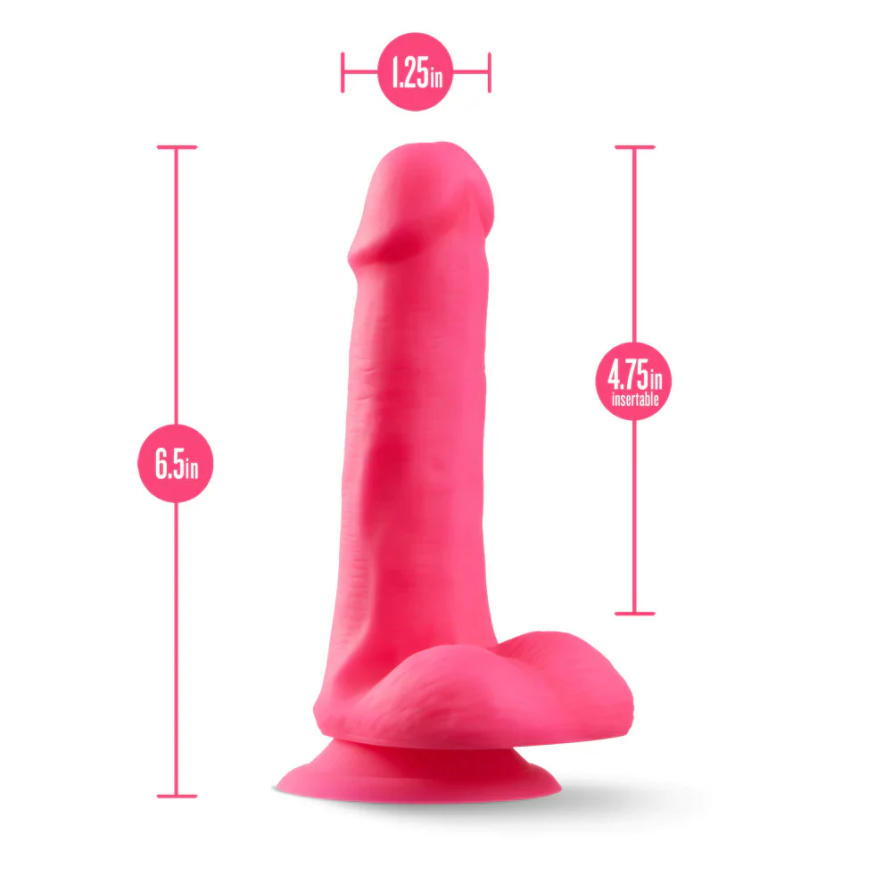 Neo Elite Neon Pink: 6.5-Inch Dildo - Image 3