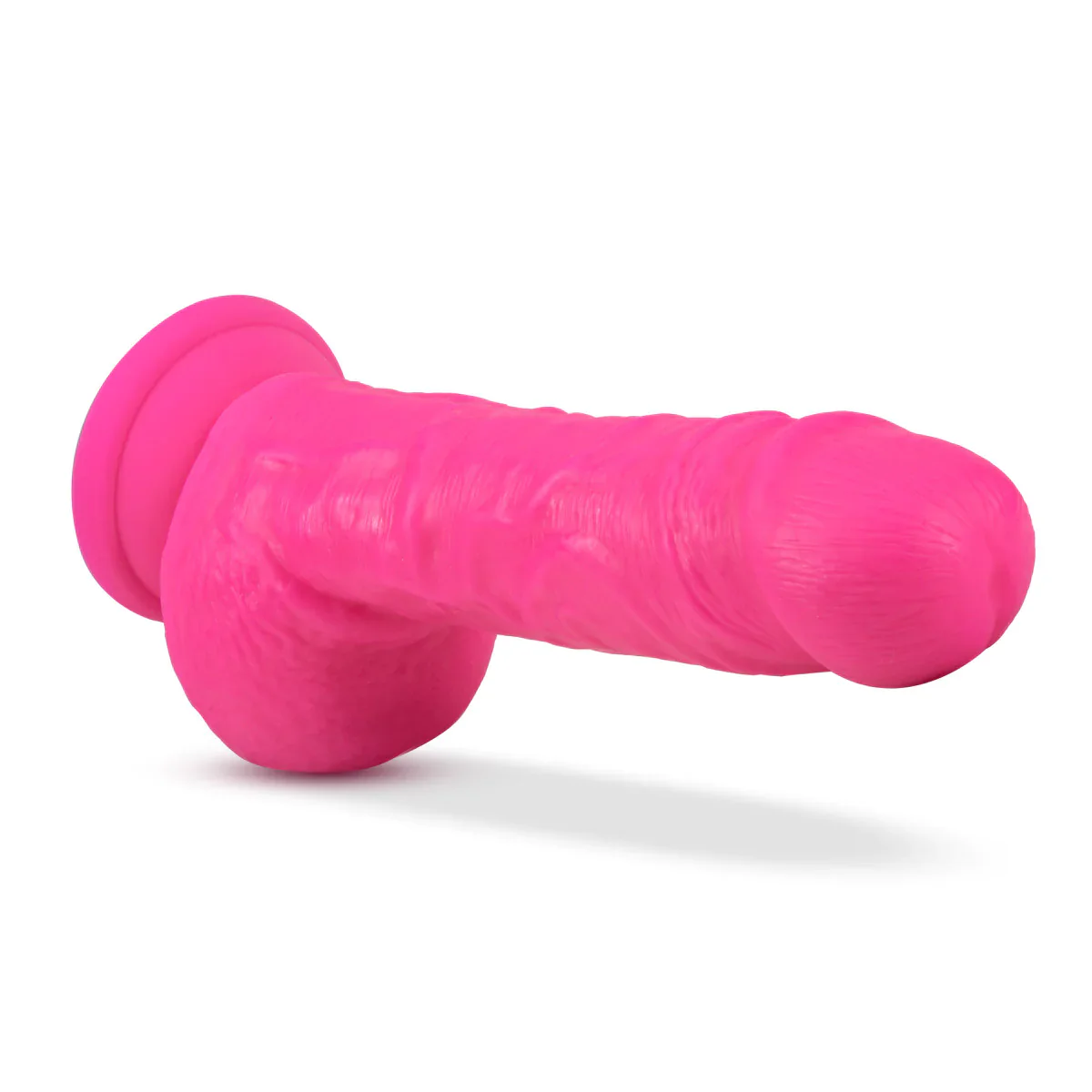 Neo Realistic Neon Pink 9-Inch Long Dildo - Image 4