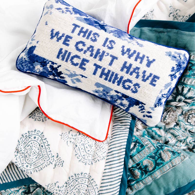 Nice Things Needlepoint Pillow - Image 4