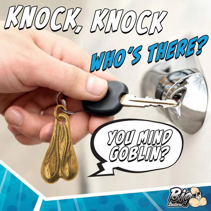 Big Ballers Nuts Brass Keychain - Image 3