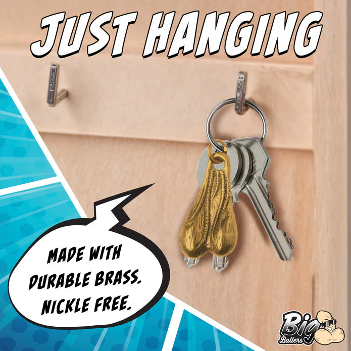 Big Ballers Nuts Brass Keychain - Image 4