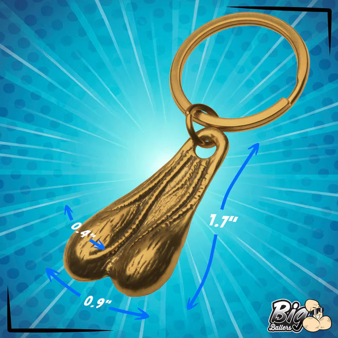 Big Ballers Nuts Brass Keychain - Image 5