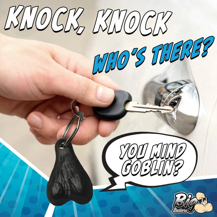 Big Ballers Nuts Keychain - Black - Image 3