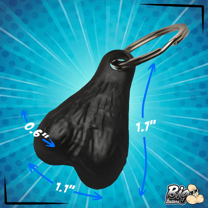 Big Ballers Nuts Keychain - Black - Image 4