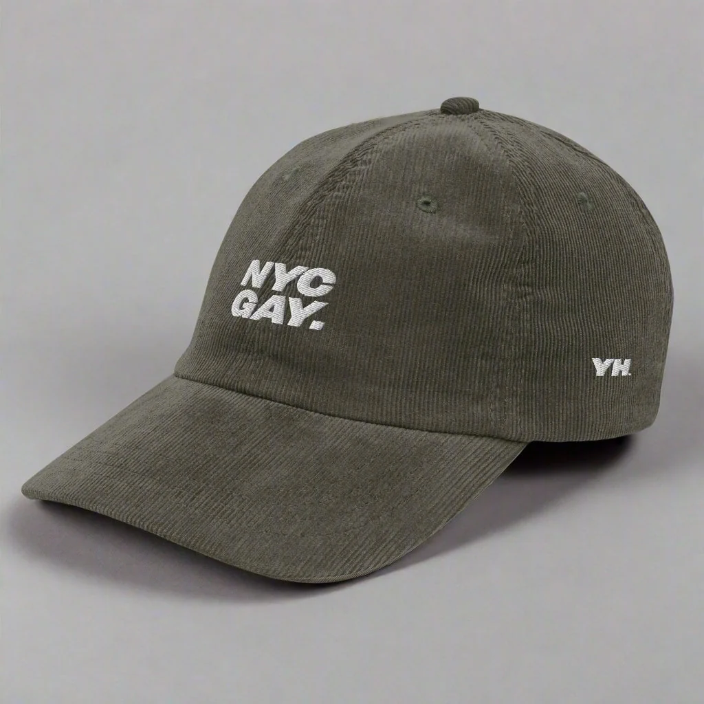 Nyc Gay Corduroy Hat in Olive