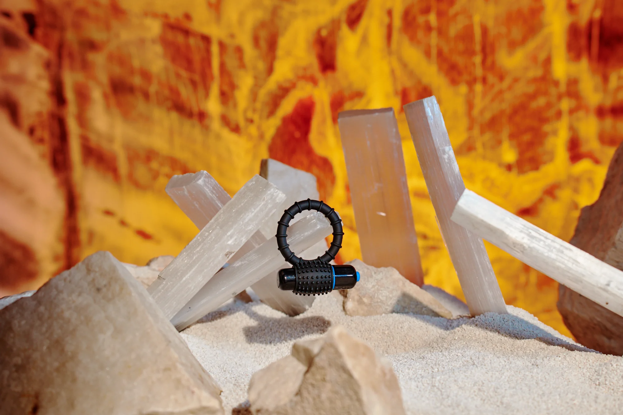 OptiMALE Silicone Vibrating Cock Ring With Bullet - Black - Image 5