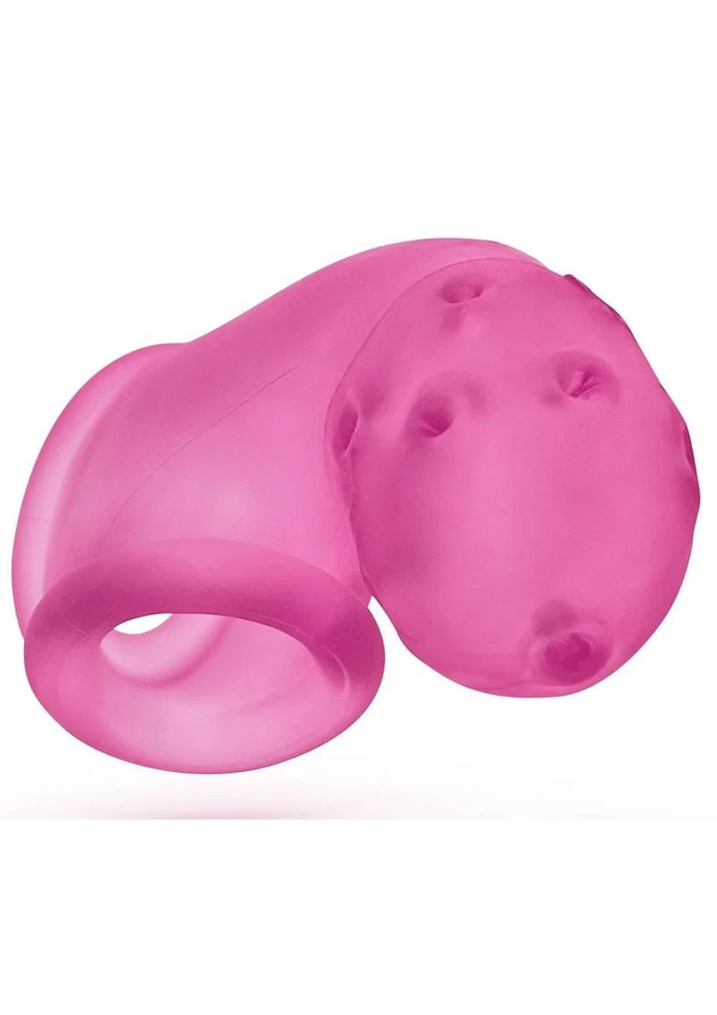 Oxballs Airlock Air-Lite Vented Silicone Chastity - Pink Ice - Image 3