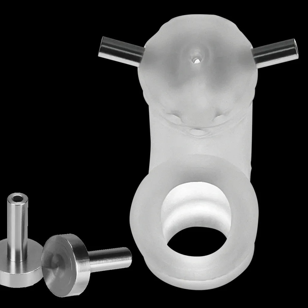 Oxballs Airlock Electro Air-Lite Vented Silicone Chastity - Clear Ice - Image 11