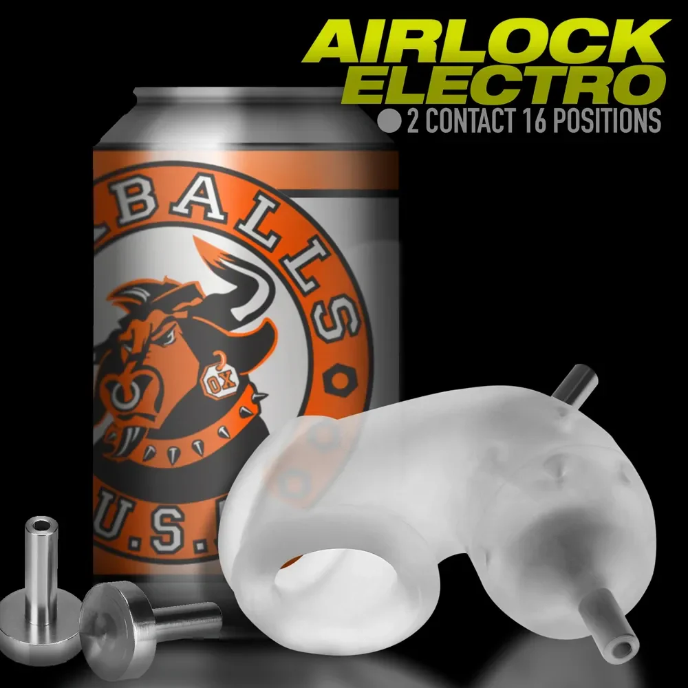 Oxballs Airlock Electro Air-Lite Vented Silicone Chastity - Clear Ice - Image 12