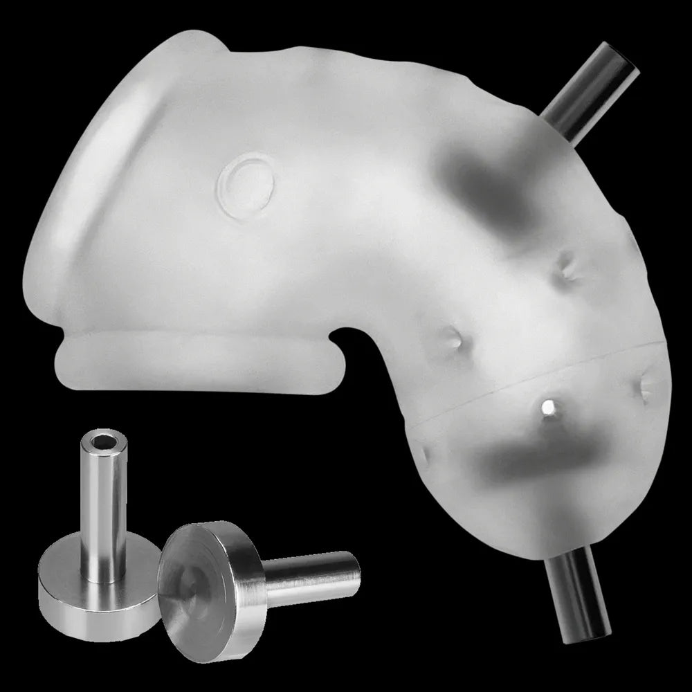 Oxballs Airlock Electro Air-Lite Vented Silicone Chastity - Clear Ice - Image 6