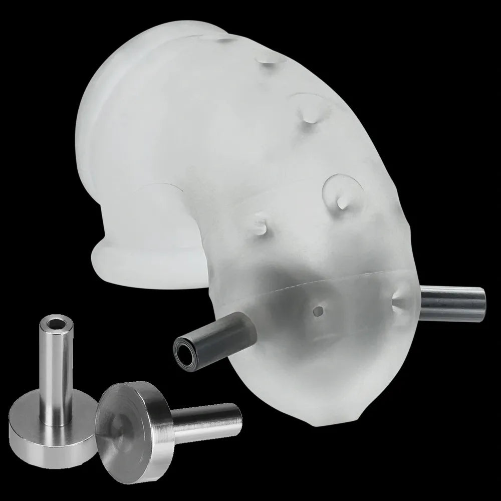 Oxballs Airlock Electro Air-Lite Vented Silicone Chastity - Clear Ice - Image 7