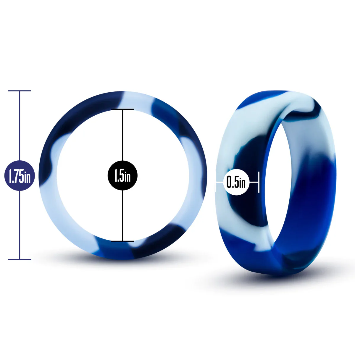 Performance Blue Camo Penis Ring - Image 2