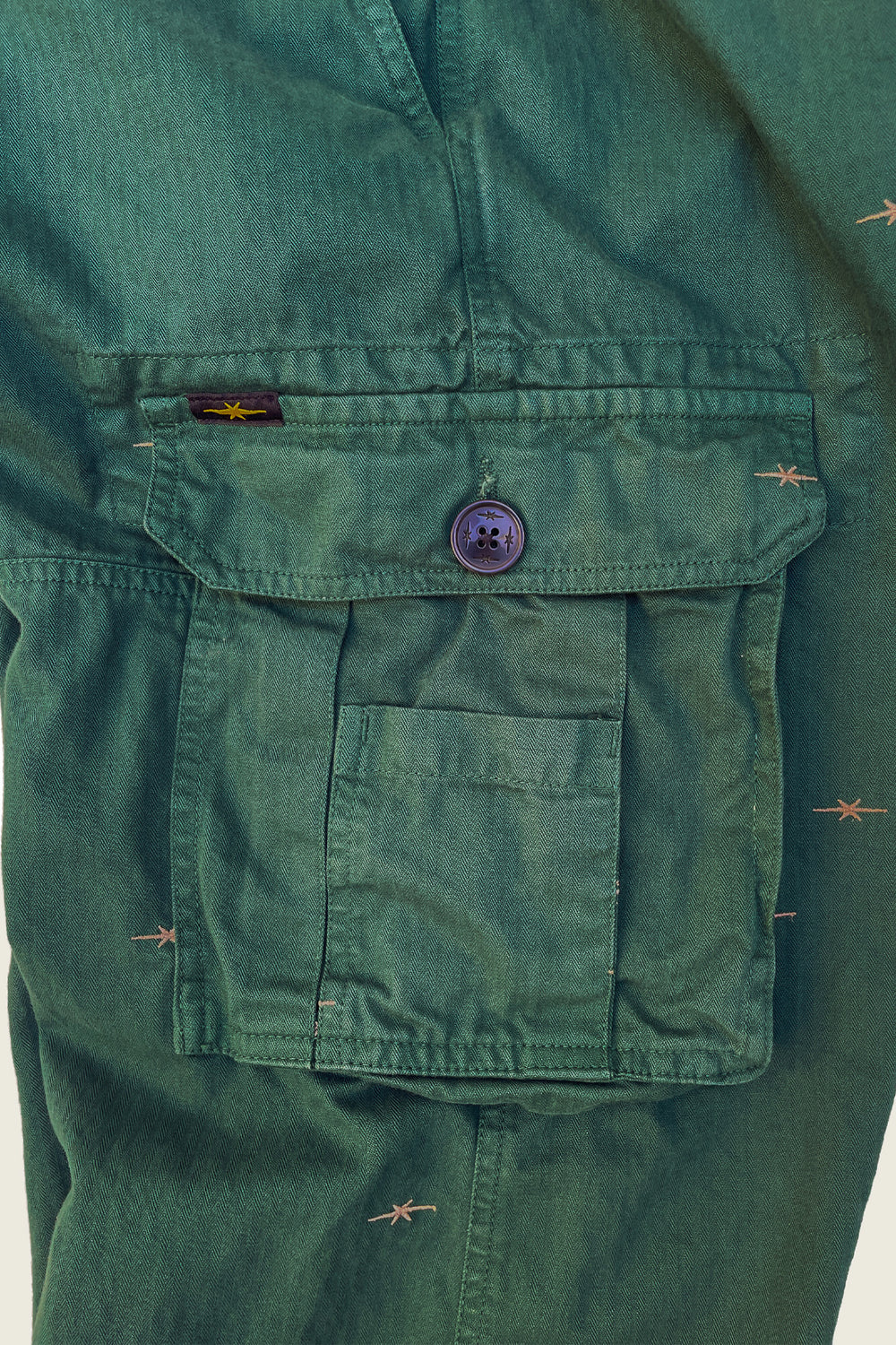 PHIPPS STAR EMBROIDERED CARGO PANTS GREEN - Image 3