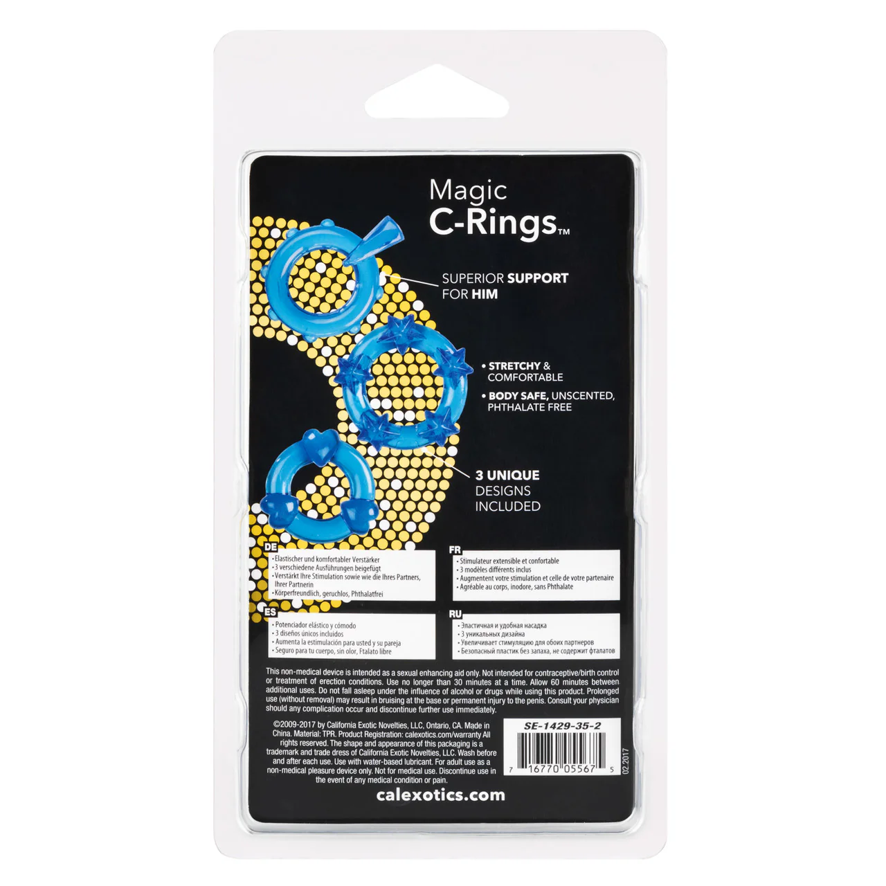 Rings! Magic C Rings Cock Rings (3 Piece Set) - Blue - Image 4