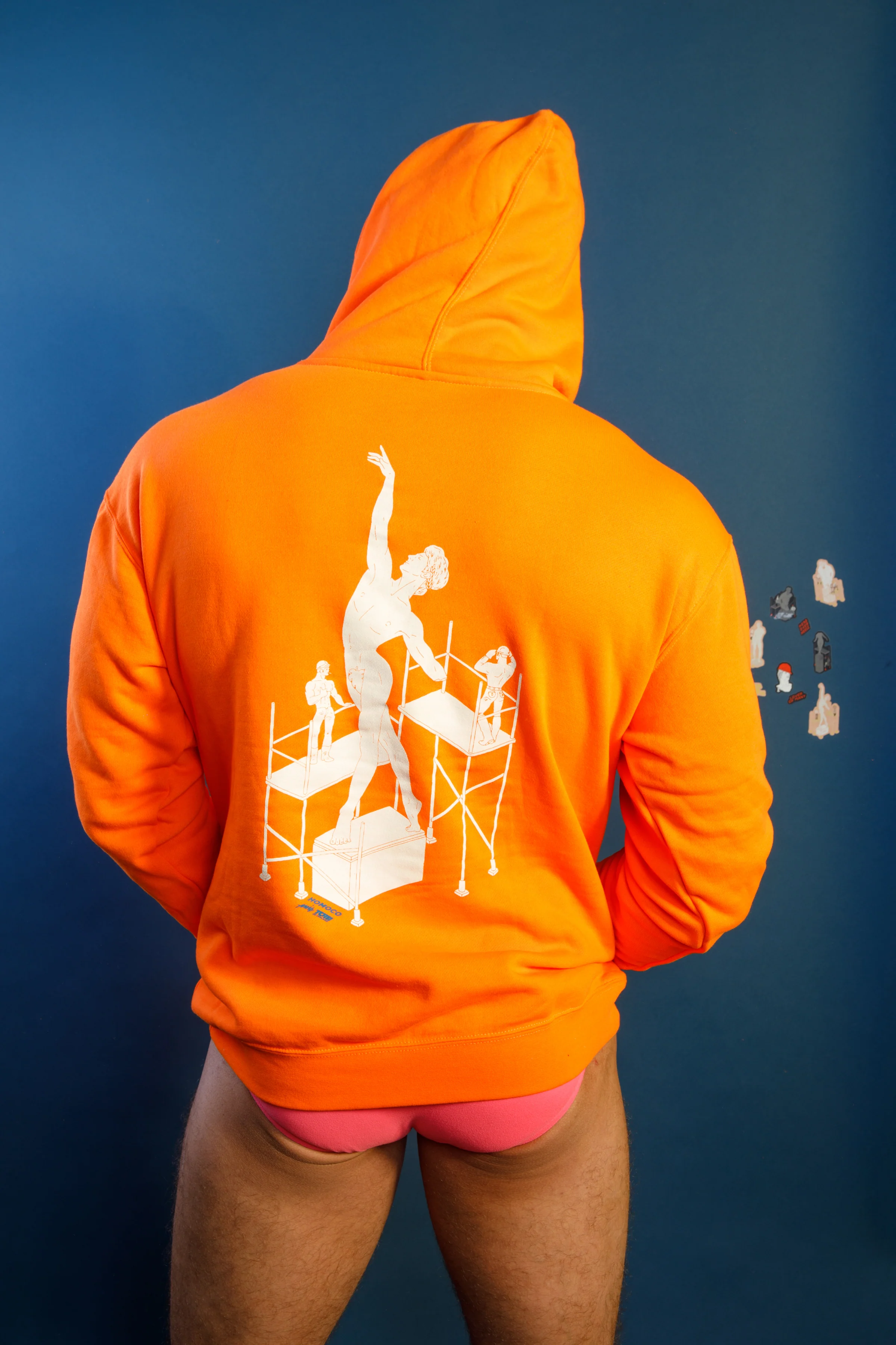 Tom of Finland Safety Orange Lover of Many Hoodie By HOMOCO - Image 10