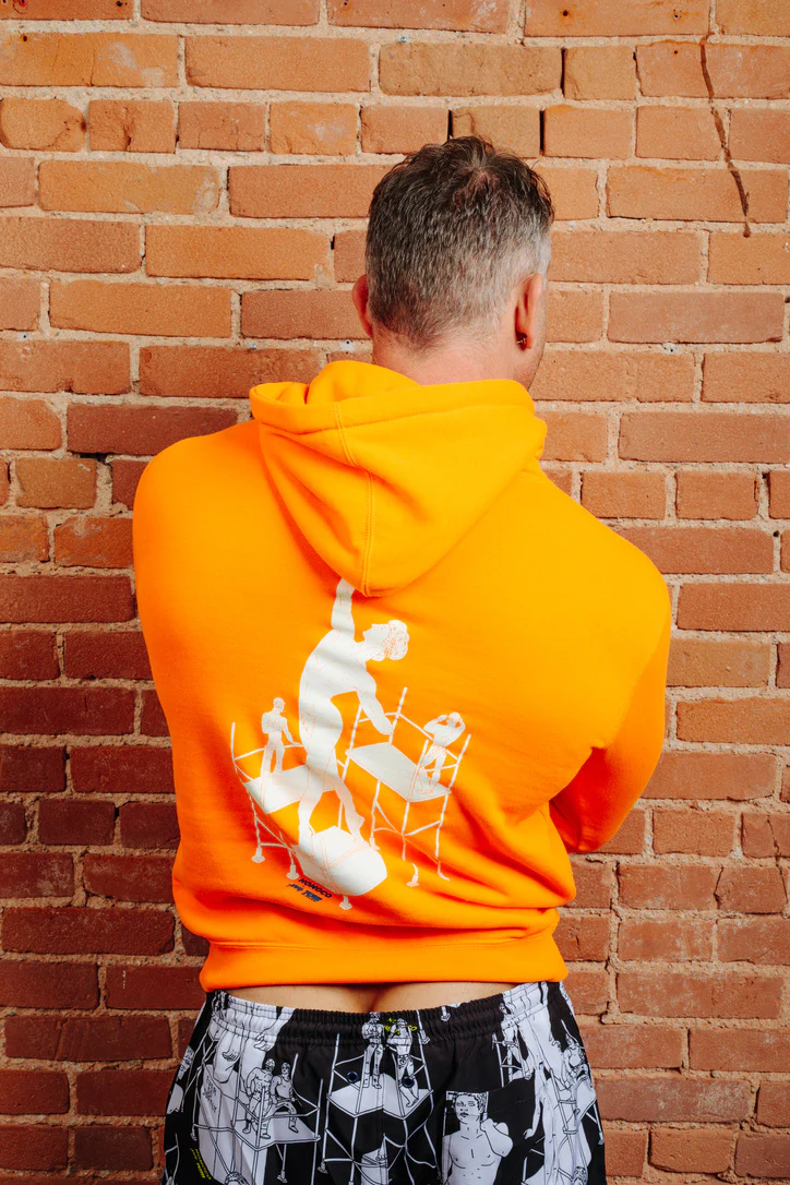 Tom of Finland Safety Orange Lover of Many Hoodie By HOMOCO - Image 16