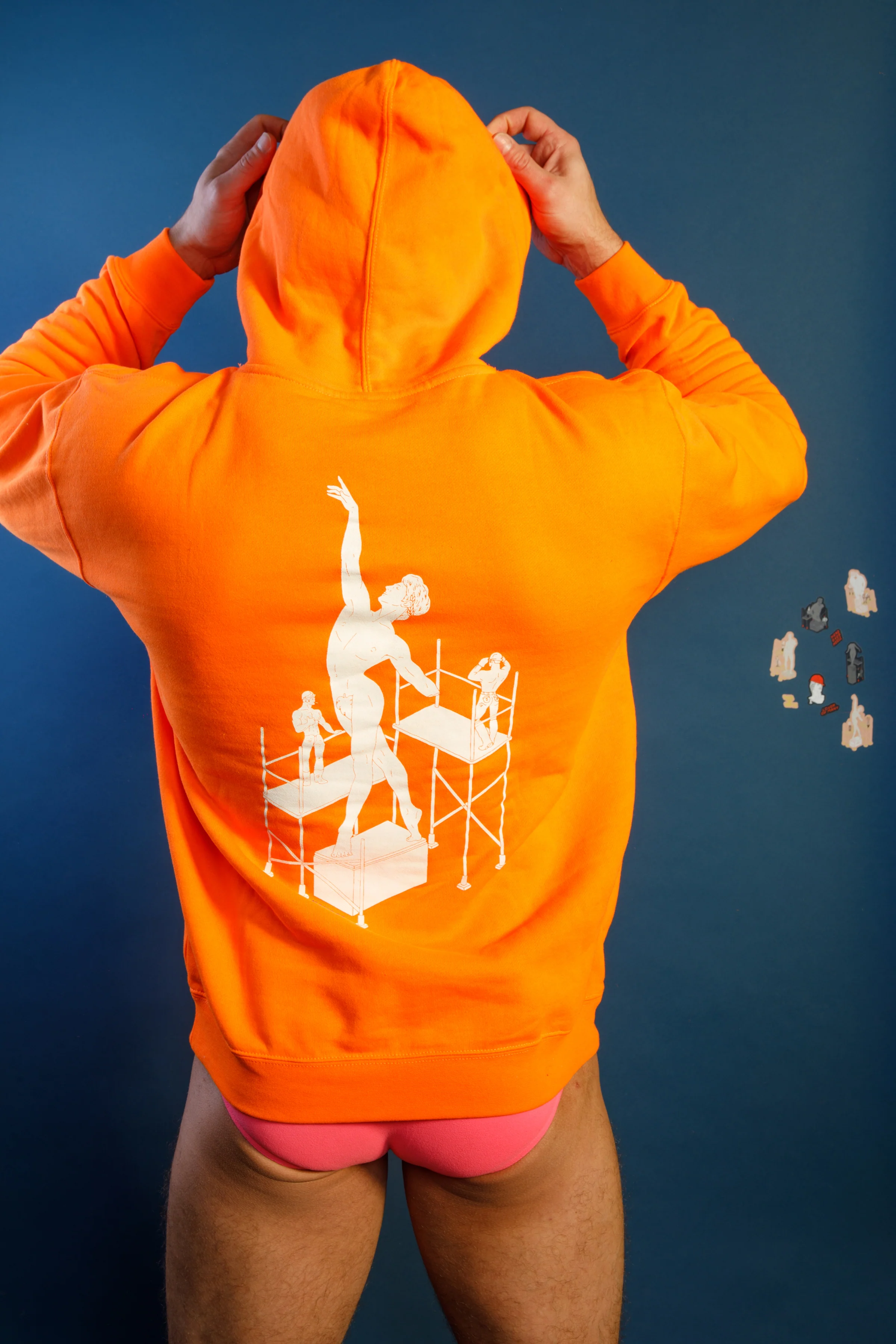 Tom of Finland Safety Orange Lover of Many Hoodie By HOMOCO - Image 2