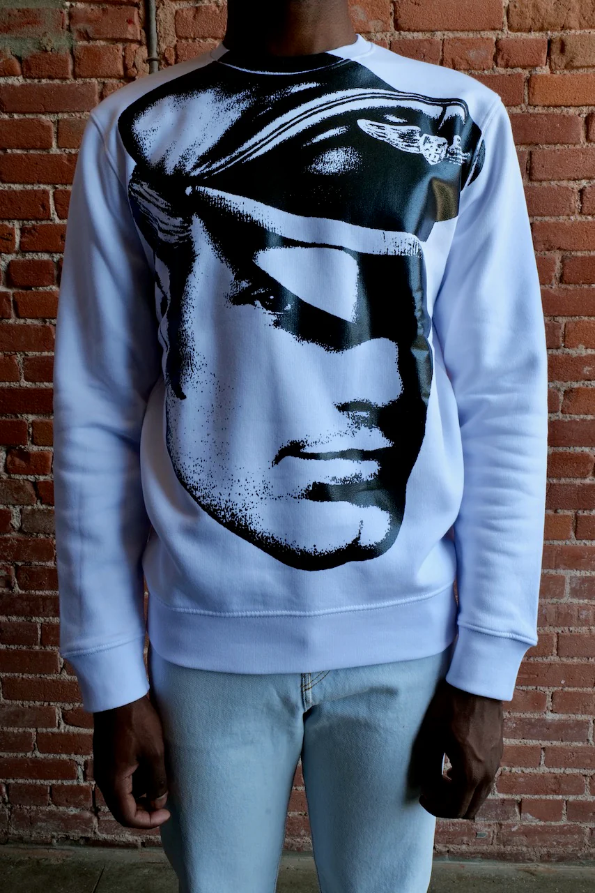 TOM OF FINLAND x WE ARE SPASTOR BIKER HEAD SWEATSHIRT - WHITE - Image 6