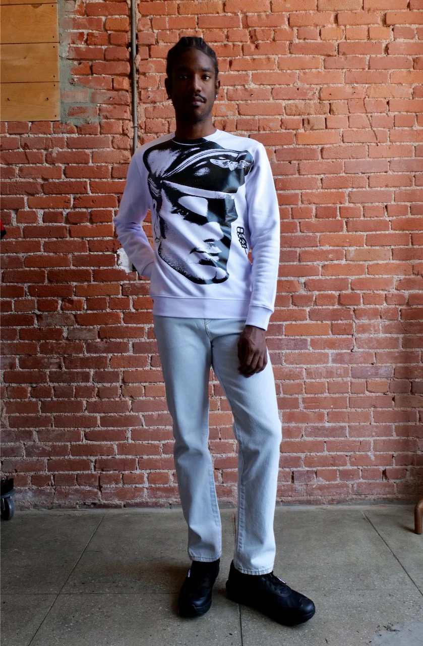 TOM OF FINLAND x WE ARE SPASTOR BIKER HEAD SWEATSHIRT - WHITE - Image 8