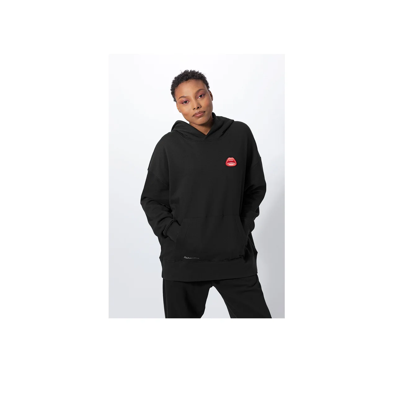 Tom Wesselmann Mouth Icon Patch Hoodie - Black - Image 4