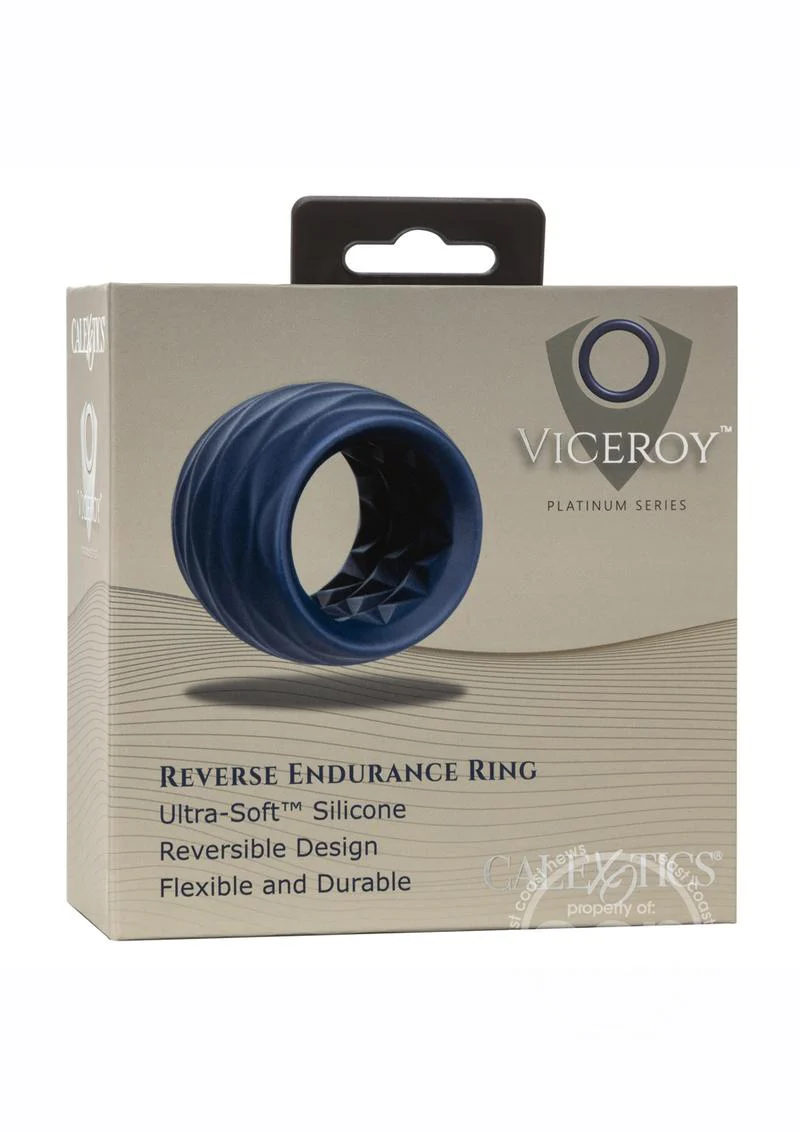 Viceroy Reverse Endurance Ring Silicone Cock Ring - Blue - Image 3