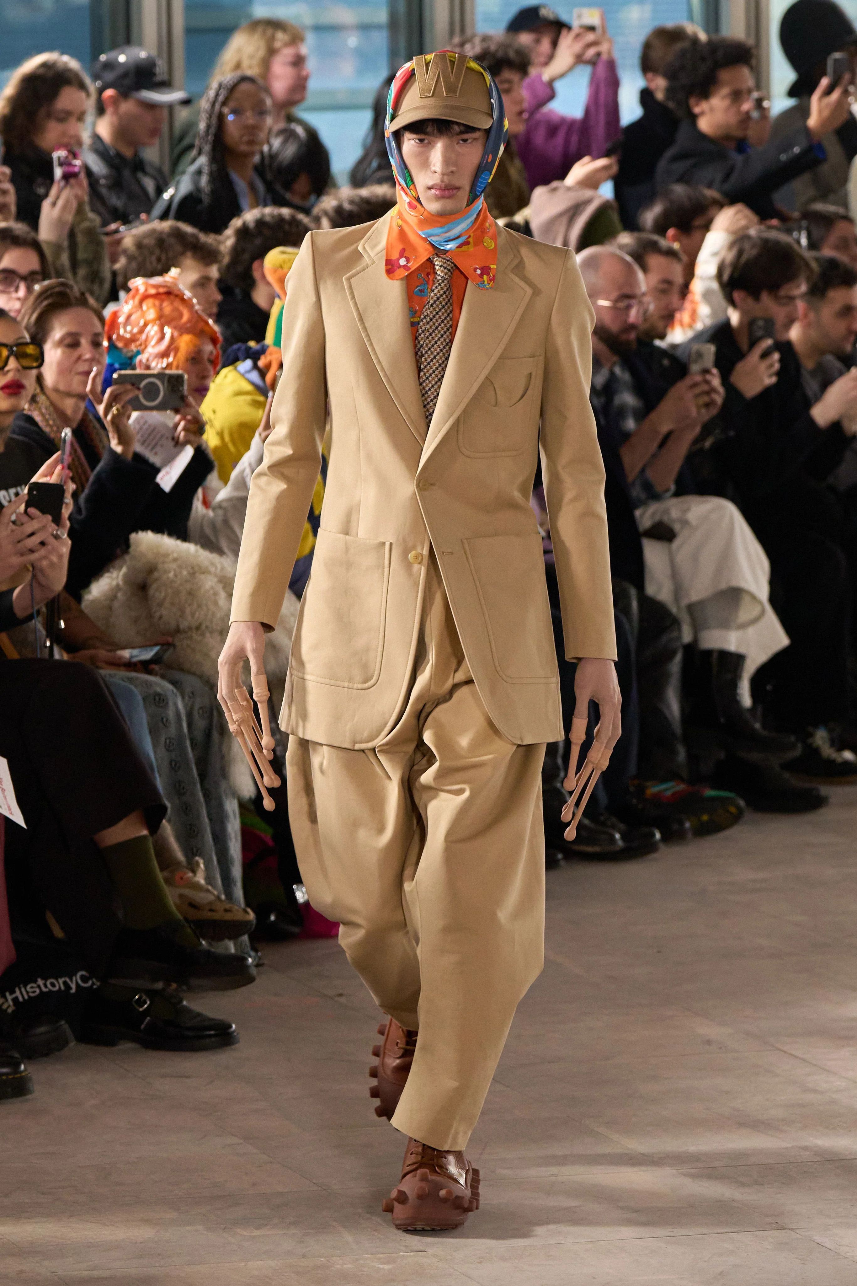 W CAP by Walter van Beirendonck in Camel - Image 3