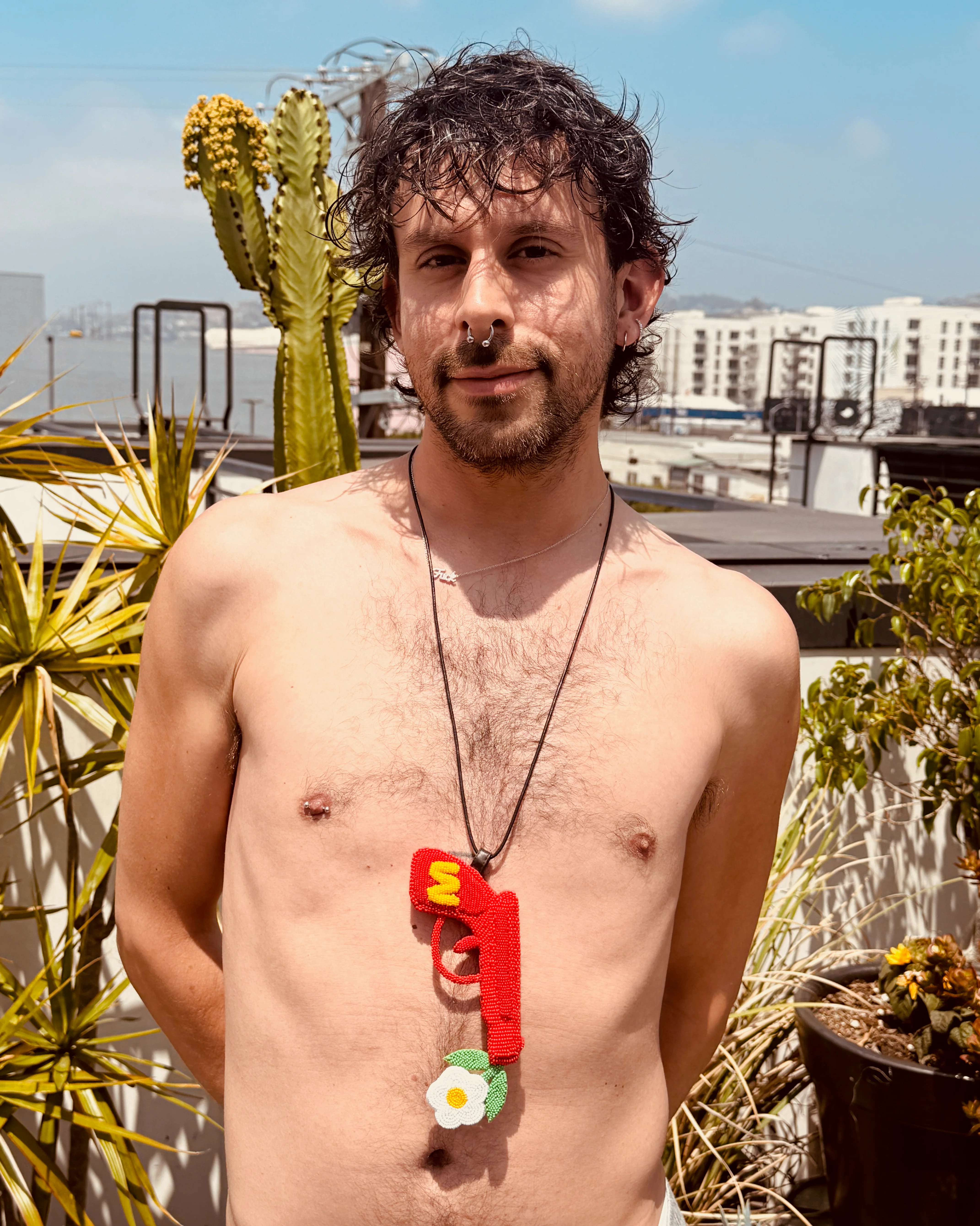 Walter Van Beirendonck peace Gun Necklace - Red - Image 12