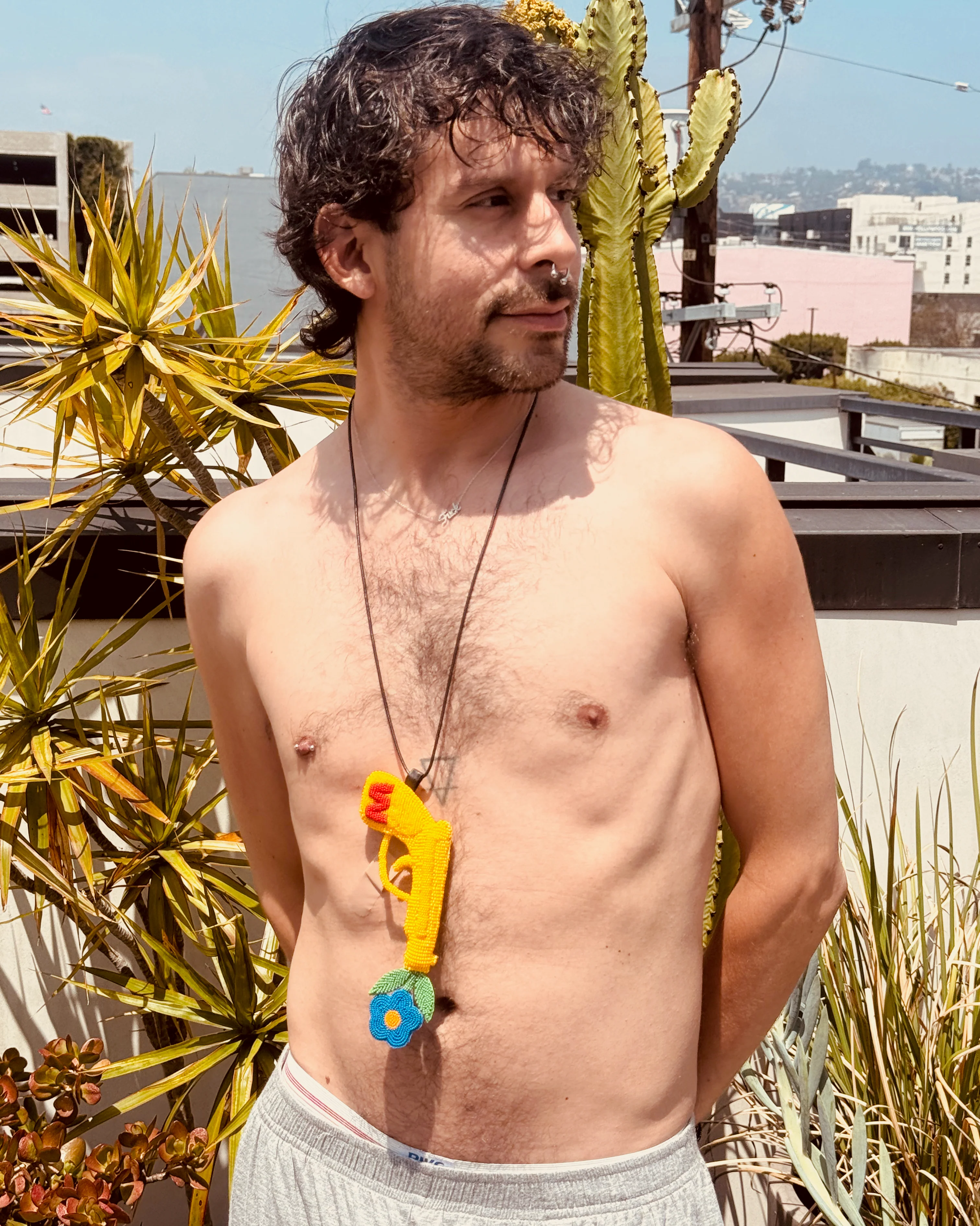 Walter Van Beirendonck peace Gun Necklace - Yellow - Image 10