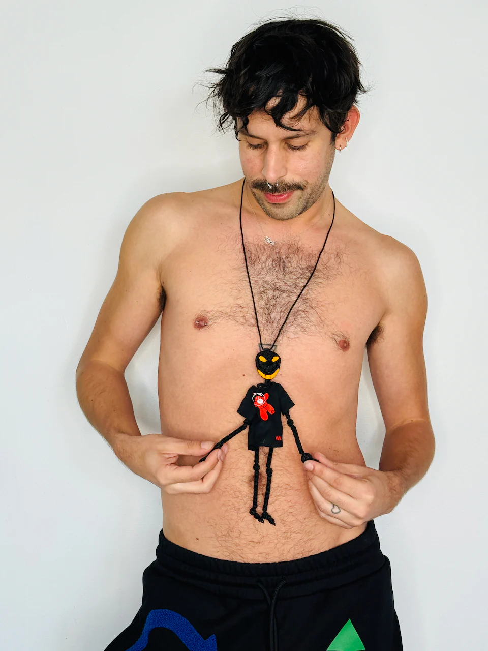 Walter Van Beirendonck Alien Friend + T Necklace in black - Image 15